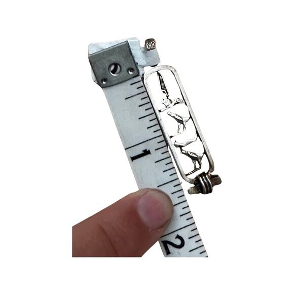 Vintage Egyptian Cartouche Pendant Sterling Silver - Picture 4 of 4